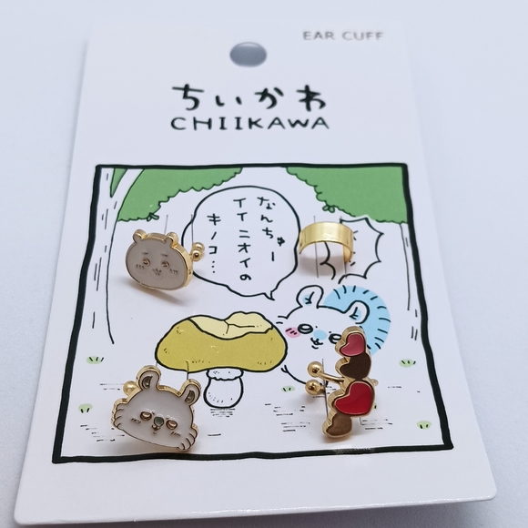 Chiikawa Nagano enamel ear cuffs - Picture 3 of 5